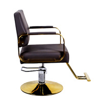Fauteuil de Salon de Coiffure Haut de Gamme, Réglable en Hauteur, Pivotant, avec Accoudoirs, en Métal, Plusieurs Couleurs, Idéal pour Permanentes et Teintures (Modèle Tendance)