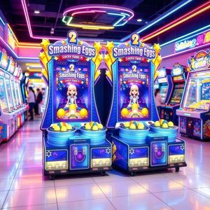 Machine de jeu interactive parent-enfant pour écraser les œufs |   Jeu d'échange de points de style arcade à monnayeur |   Équipements de parc d'attractions pour enfants - Product Image 3