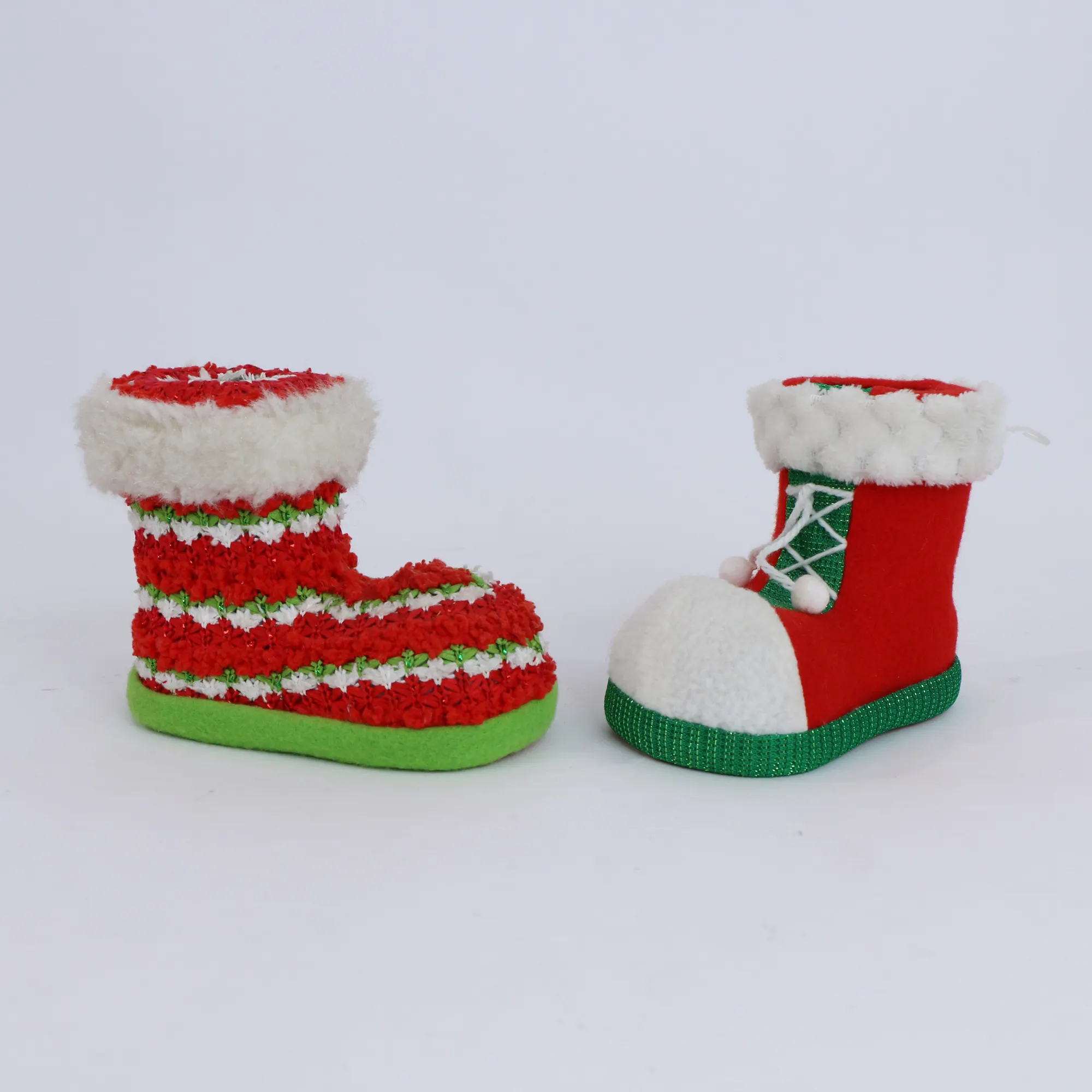 Custom Christmas Candy Shoe Charms Santa Gift Boot Christmas Tree Hanging Ornament Decoration Stuffed Plush toys