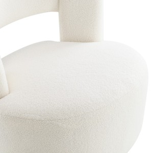 Fauteuil pivotant confortable et moderne en tissu Teddy doux, fauteuil d'appoint rembourré pour salon, chambre, bureau à domicile, bar - Product Image 4