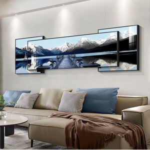 Venta al por mayor <span class=keywords><strong>paisaje</strong></span> <span class=keywords><strong>natural</strong></span> marco moderno salón decoración superposición Monte Fuji porcelana cristal pared arte <span class=keywords><strong>pintura</strong></span> - Product Image 5