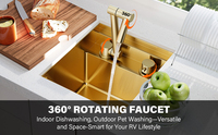 Évier de cuisine RV en acier inoxydable T304 de calibre 16, 13x15x9 pouces, nano, à cuve unique, compact, à encastrer, facile à nettoyer