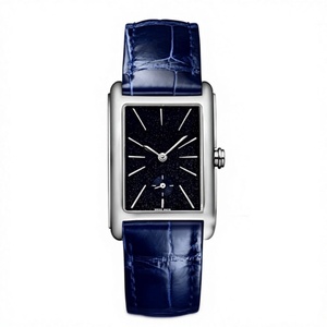 Womens <b>Rectangular</b> Dial Quartz <b>Watch</b> with Sub Dial and Croc Embossed Leather Strap for Formal and Everyday Wear Longinesing - Product Image 1