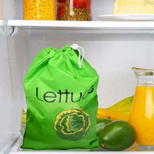 Sacs de conservation réutilisables pour légumes de haute qualité, 3 couches, avec doublure en aluminium et cordon de serrage, pour réfrigérateur - Product Image 4