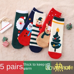 Christmas Festival <strong>Socks</strong> for Boys Girls Winter Red New Year <strong>Warm</strong> Towel Thickened Terry Xmas <strong>Socks</strong> for Children - Product Image 4