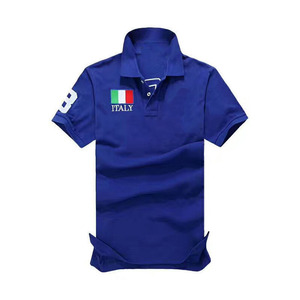 Vente directe usine – Polo décontracté en coton à manches courtes pour homme, col à revers, style professionnel, broderie technique, couleur unie - Product Image 4