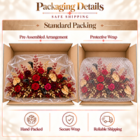 Décoration Florale Artificielle Rouge et Or en Soie pour Mariage, Banquet et Scène – Guirlande Florale Faite à la Main pour Sol – Vente en Gros