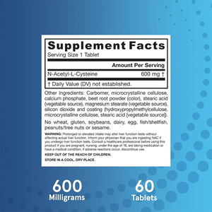 Suplemento de N-Acetilcisteína (NAC) Vegano de Marca Privada OEM al por Mayor, Tabletas de 600 mg con Glutatión Precursor para Antioxidante - Product Image 6