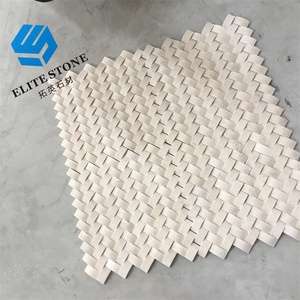 KHÁCH SẠN OEM Dự án nhà bếp backsplash tắm tường trang trí nội thất 1x2 inch 3D carmbered Crema Nova xương cá gạch đá cẩm thạch tấm khảm - Product Image 2