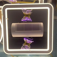 Ventilateur de plafond LED décoratif moderne pour la maison, avec moteur DC dimmable, télécommande et éléments en acrylique