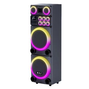ลำโพงบลูทูธแบบแบฟเฟิลพร้อมไมโครโฟนไร้สาย ลำโพงคู่ขนาด 15 นิ้ว 100 วัตต์ ลำโพงคาราโอเกะขนาดใหญ่ - Product Image 1