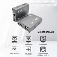 Xput 4K TCP IP HDMI KVM Extender sur câble CAT5e CAT6, prend en charge le clavier et la souris USB, télécommande IR bidirectionnelle, audio et vidéo sans perte