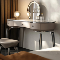Coiffeuse de luxe légère style italien avec plaque en pierre Ensemble simple pour chambre à coucher Table de maquillage