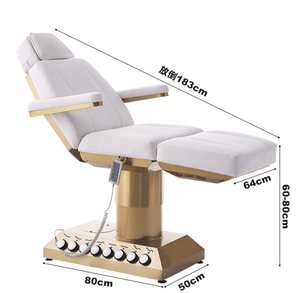 Mesa de masaje de cuero blanco ajustable para tratamientos de belleza, masajes faciales y quiroprácticos - Product Image 4