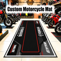 Tapis de moto personnalisé, tapis de stationnement extérieur pour moto, tapis de garage antidérapant en nylon avec logo personnalisé, tapis de fosse pour moto
