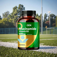 OEM/ODM Capsules de niacinamide Vitamine B3 Santé de la peau et soutien énergétique cellulaire Niacinamide 500mg Supplément de pilule antioxydant