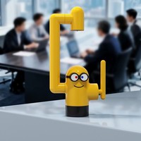 Robinet de lavabo pliable en laiton jaune anti-éclaboussures, eau chaude et froide, économie d'eau, durable, à poser sur le comptoir