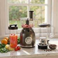 Blender multifonction en acier inoxydable 800W 1,6L avec fonction de broyage de glace et anti-fuite - Appareil de cuisine portable
