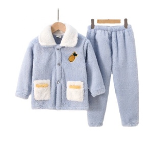 Nuevos Pijamas de Franela para Niños, Ropa de Casa de Felpa de Coral de Doble Cara para Niños y Niñas - Product Image 6