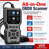 Lecteur de codes de panne de moteur V519 OBDII, outil de diagnostic automobile, effacement des DTC, surveillance des données en temps réel