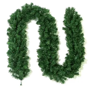 Popular 2023 2.7M Artificial Pine Garland Green Xmas Tree Rattan Decoration Hanging Door Christmas Wreath