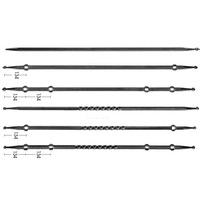 Éléments de composants ornementaux en fer forgé piquets de clôture en métal en acier forgé