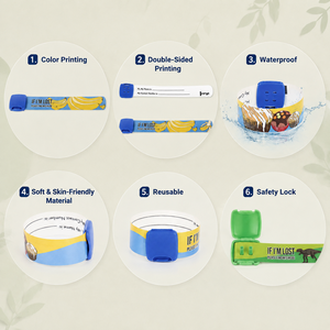 Bracelet <span class=keywords><strong>d</strong></span>'identification pour enfants, réglable, étanche, anti-perte, inscriptible, pour la sécurité des enfants - Product Image 4