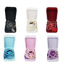 Digital Finger Tally Counter Glass 99 Tesbih avec PE Box Case Perle Perles de prière Islam Electronic Chapelet Pin Gauge for Eid Gifts