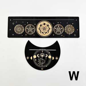 Novedad de Fábrica: Soporte de Madera Negra para Cartas de Tarot, Decoración del Hogar, Tallado en Madera de Tilo, Diseño de Luna, Sol y Estrellas - Product Image 3