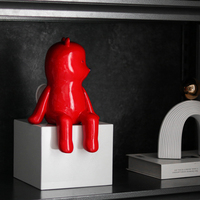 Style moderne Art déco ours ange rouge résine artisanat mignon saisonnier chambre accessoires pour chambre de bébé artisanat pour cadeau
