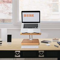 Vente en gros de support ergonomique moderne en bambou pour téléphone et livre de cuisine Support de livre rotatif à 360 ° Support pour tablette à angle réglable Support de lecture