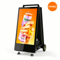 Afficheur numérique mobile extérieur 2000 Nits 32/43/55 pouces double face IP65 étanche alimenté par batterie pour la promotion en magasin