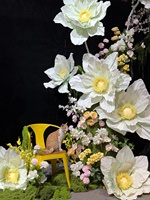 Patung Bunga Poppy Kertas Raksasa X-096, Dekorasi Berdiri Sendiri untuk Panggung Acara, Latar Belakang Pameran, Dekorasi Foto Mal