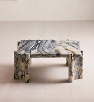 Table basse moderne en pierre naturelle Calacatta Viola Purple Marble avec finition polie