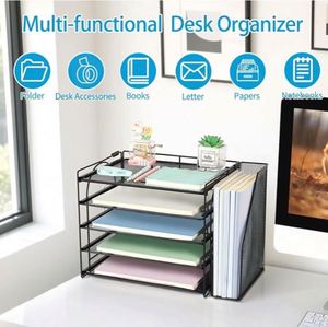 Metal Mesh Desk Organizers and Accessories 5 Tier Paper Organizer with <b>File</b> Holder <b>Document</b> Organizer China - Product Image 5