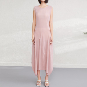 Vestido Midi Elegante Plisado Sin Mangas para Mujer, Cuello Holgado, Pierna Ancha, Mono de Una Pieza, Ropa Casual de Verano al por Mayor - Product Image 2