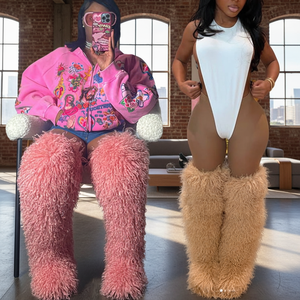 מגפי פרווה מלאכותית לנשים, מגפי שלג חמים, חדשים לחורף, נגד החלקה - Product Image 4