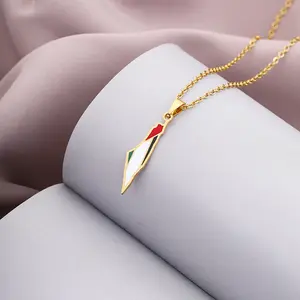 Fashion Jewelry Palestine Pendant Chain Necklaces Stainless Steel Chain Necklace Choker