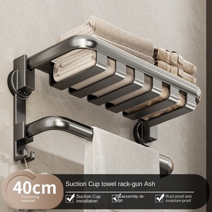 Oem nhà vệ sinh lưu trữ giá với đôi cực lỗ miễn phí treo tường phòng tắm khăn Kệ hút cup khăn giá - Product Image 6