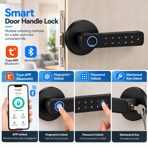 Cerradura Inteligente para Puerta con Huella Dactilar SINON Tuya, Entrada sin Llave por Bluetooth, Teclado Digital, Manija con Palanca, para Hogar, Apartamento u Oficina - Product Image 2