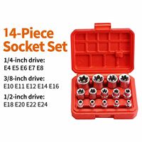 Jeu de douilles étoiles E-Torx 14 pièces avec étui, 1/4, 3/8, 1/2 pouces. Jeu de douilles étoiles externes femelles E4-E24, jeu de douilles à couple élevé