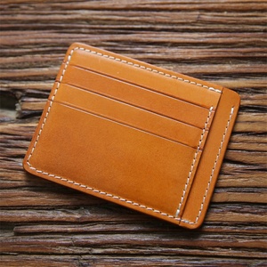 Vegetable-Tanned Top Layer Cowhide Leather Short Men's <b>Wallet</b> Vintage Ultra-Thin Cork Solid Color Money Card <b>Holder</b> <b>Holder</b> - Product Image 2