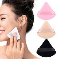 Éponges de maquillage de bouffée de poudre de velours de triangle pour l'outil de fond de teint cosmétique de joint d'ombre de contour pour le visage et les yeux