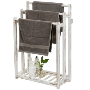 Toalleros de <span class=keywords><strong>madera</strong></span> independientes con estante de almacenamiento inferior para toalla de mano, toallita, toallita facial, Toalla de <span class=keywords><strong>baño</strong></span> pequeña - Product Image 3