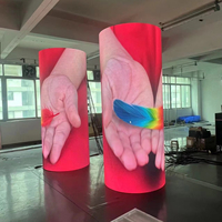 Écran LED flexible incurvé RGX, module souple en forme de colonne cylindrique ondulée, P4, mur vidéo publicitaire intérieur