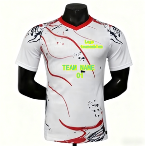 เสื้อยืดพิมพ์ลายแฟนฟุตบอลสไตล์บราซิล ปรับแต่งชื่อได้ แห้งเร็วสำหรับฤดูร้อน คอวี ผ้ายืดสแปนเด็กซ์/โพลีเอสเตอร์ แขนสั้น - Product Image 1