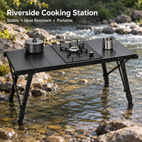 Table de camping pliante moderne en aluminium portable avec hauteur réglable, mobilier d'extérieur pour pique-nique, barbecue, cuisine, sac de transport