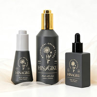 Flacon compte-gouttes en verre bleu cobalt 30 ml pour sérum, mélange essentiel, traitement facial, revitalisant pour barbe, emballage cosmétique avec boîte personnalisée