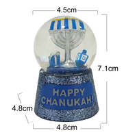 Chanukah boule à neige cadeau souvenir personnalisé casher souvenir boule d'eau personnalisé résine boule de neige fournisseurs souvenir cadeau décor à la maison
