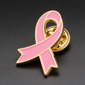 Venta al por mayor de accesorios de concientización sobre el cáncer de mama, broches de cinta de esperanza, insignia de PIN rosa de caridad del mes del sobreviviente - Product Image 2